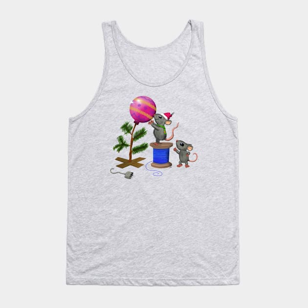 Christmas Mice Tank Top by wolfmanjaq